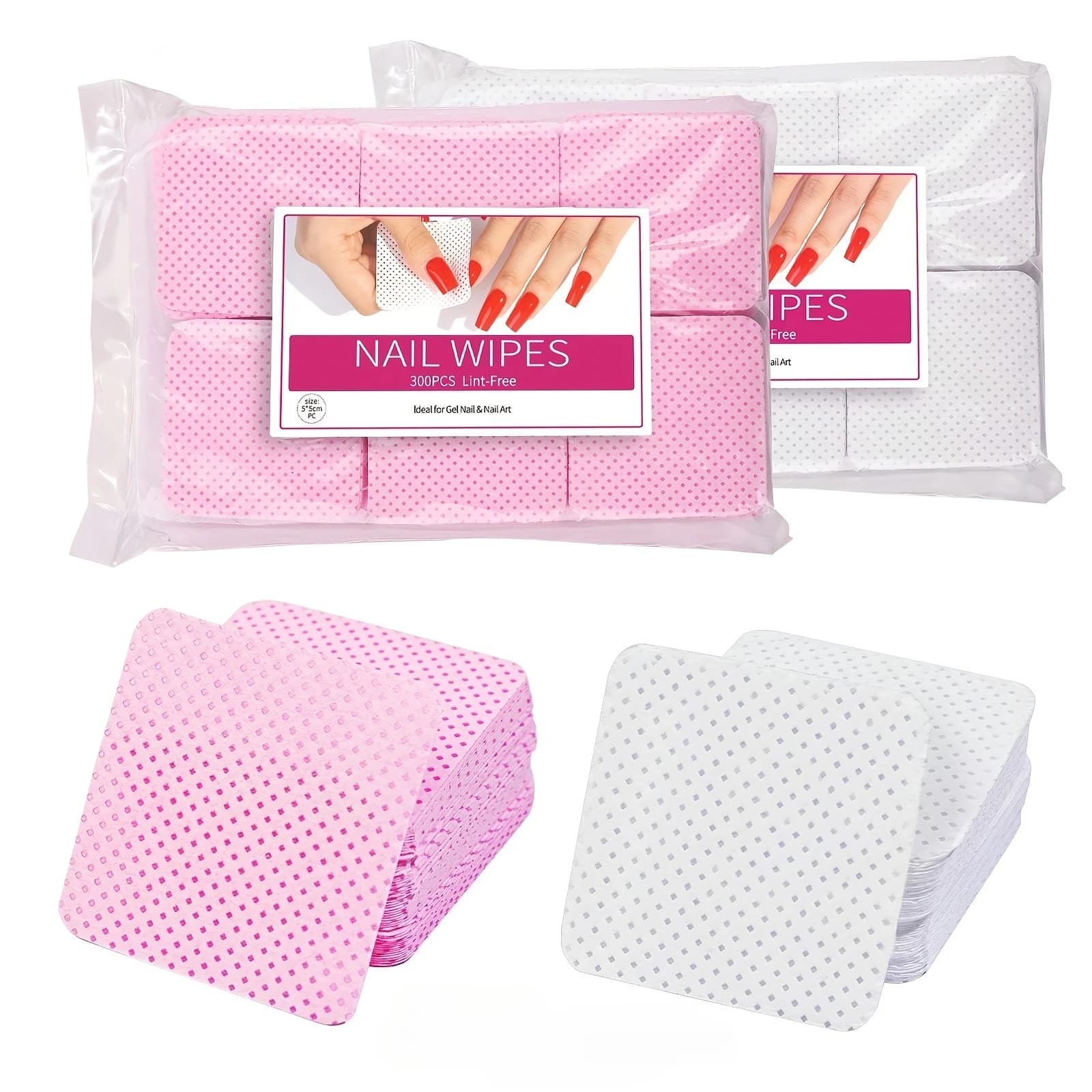 600 pcs/2 bags Hairless nail polishing gel, Keratin braces and manicure pads - Disposable beauty tools, Manicure tools