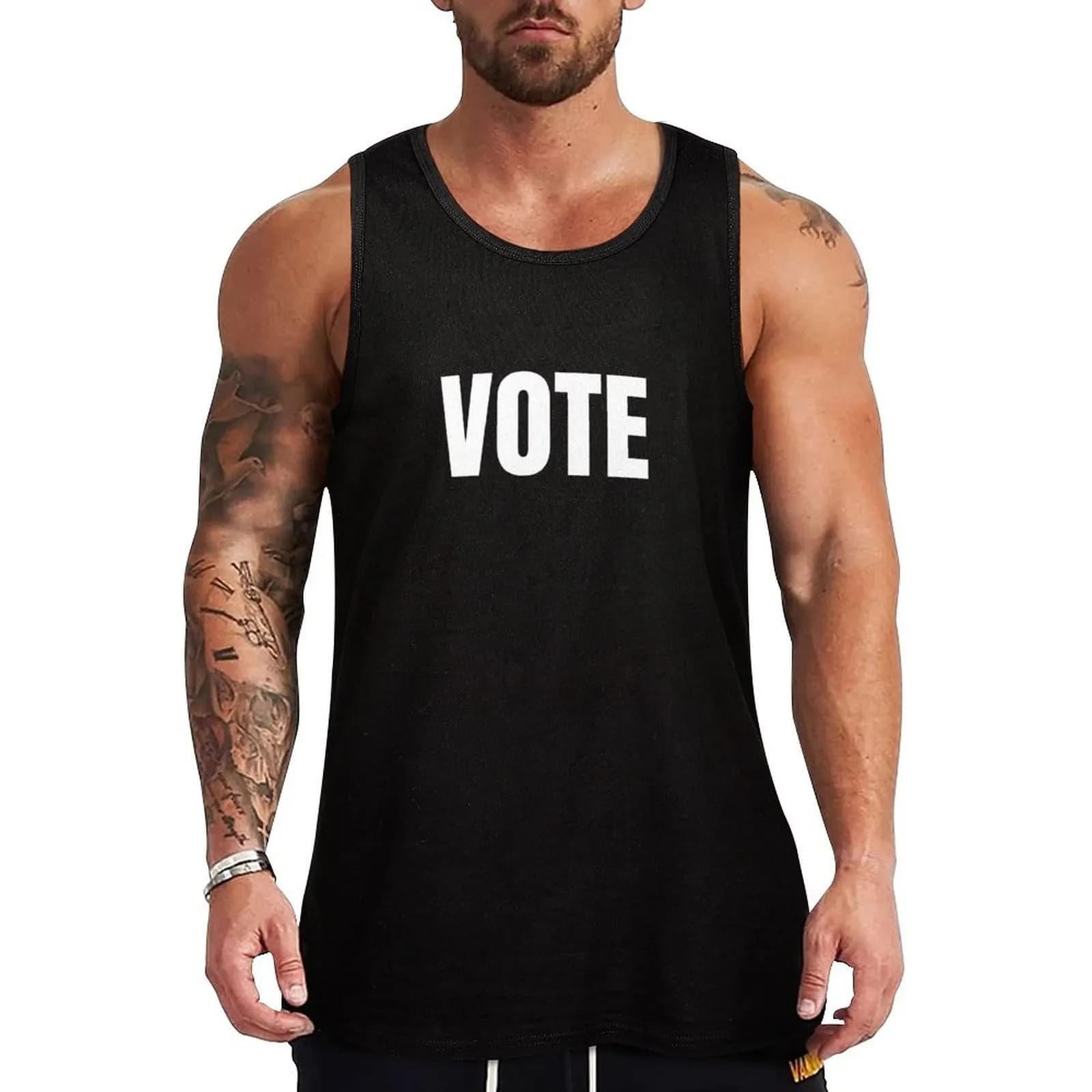 Vote Face Mask Black Shirt Tank Top Thin Cool Tank Top Summer Breathable Sleeveless Shirt