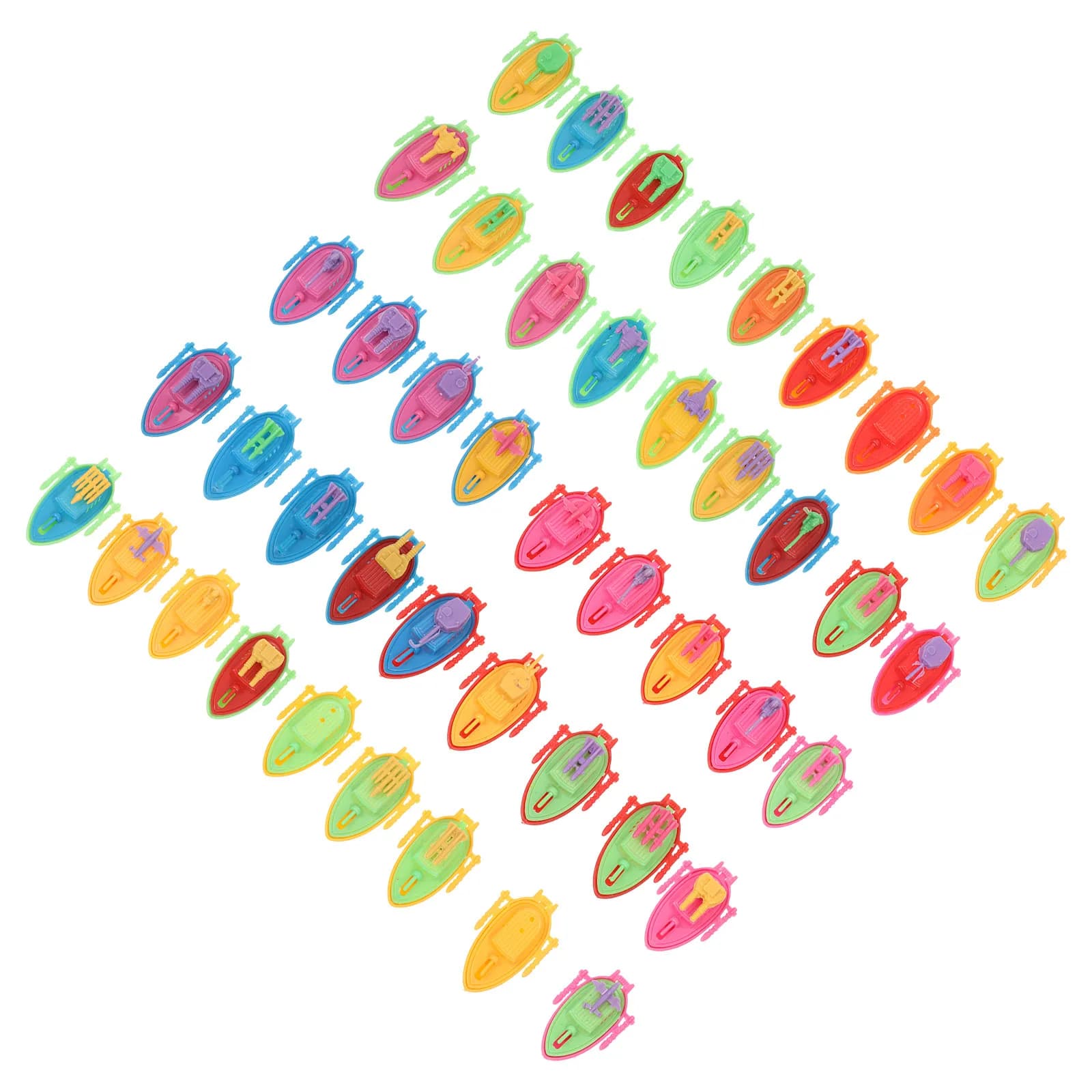 50Pcs PVC Cannon Boat Models Kids Plaything Educational Children Mini Boats Home Desktop Ornaments Children Boats Models