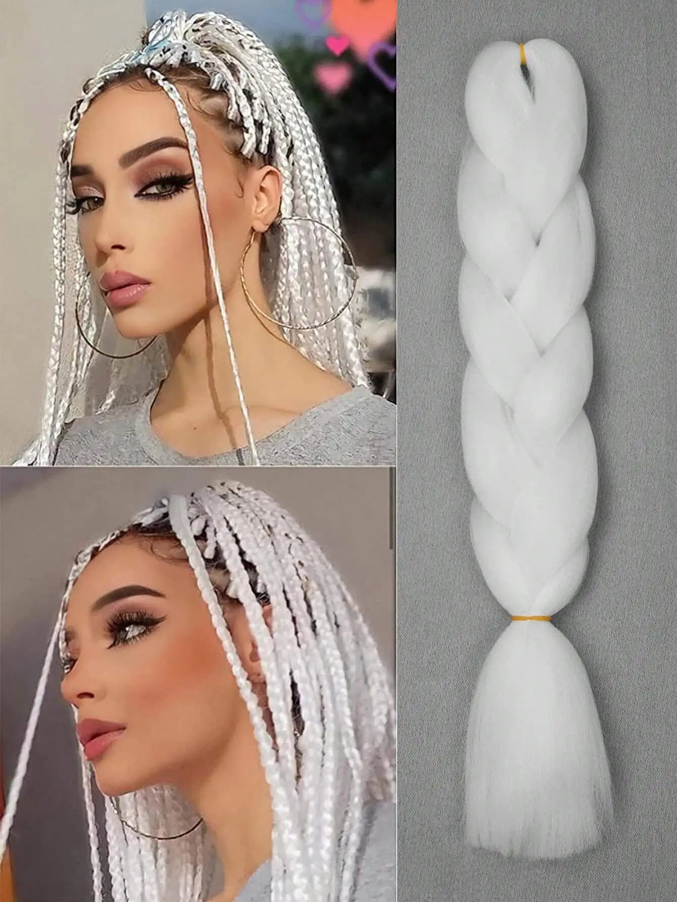 1 confezione di parrucche all'uncinetto da 24 pollici, adatte per cosplay femminile, capelli sintetici alla moda in rosa intenso, trama all'uncinetto, pratiche
