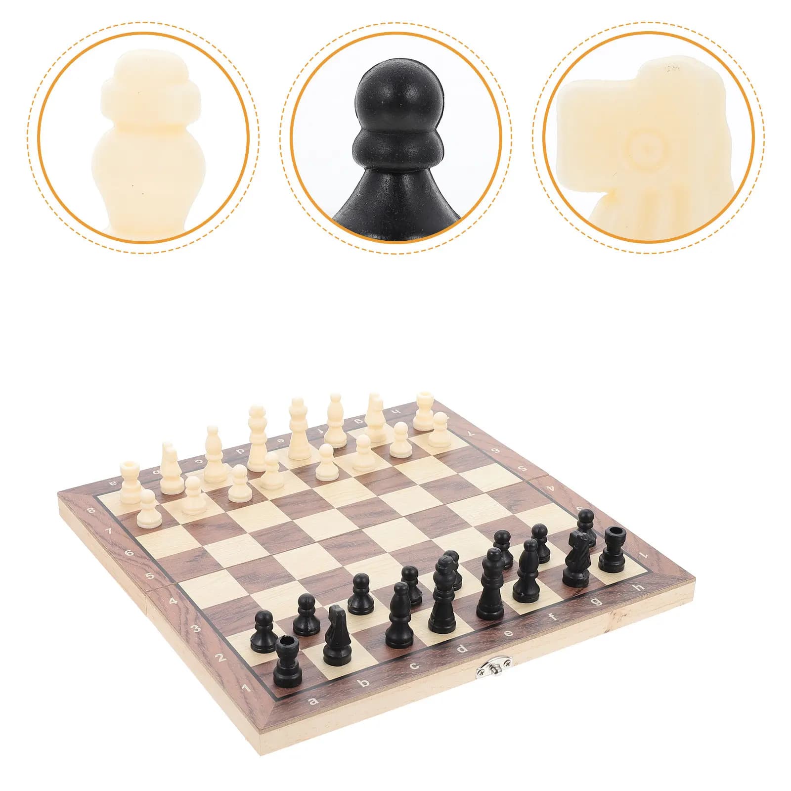 Set di Scacchi Premium in Legno Pieghevole per Adulti, Gioco Internazionale Leggero e Portatile con Bordi Sicuri, Educativo
