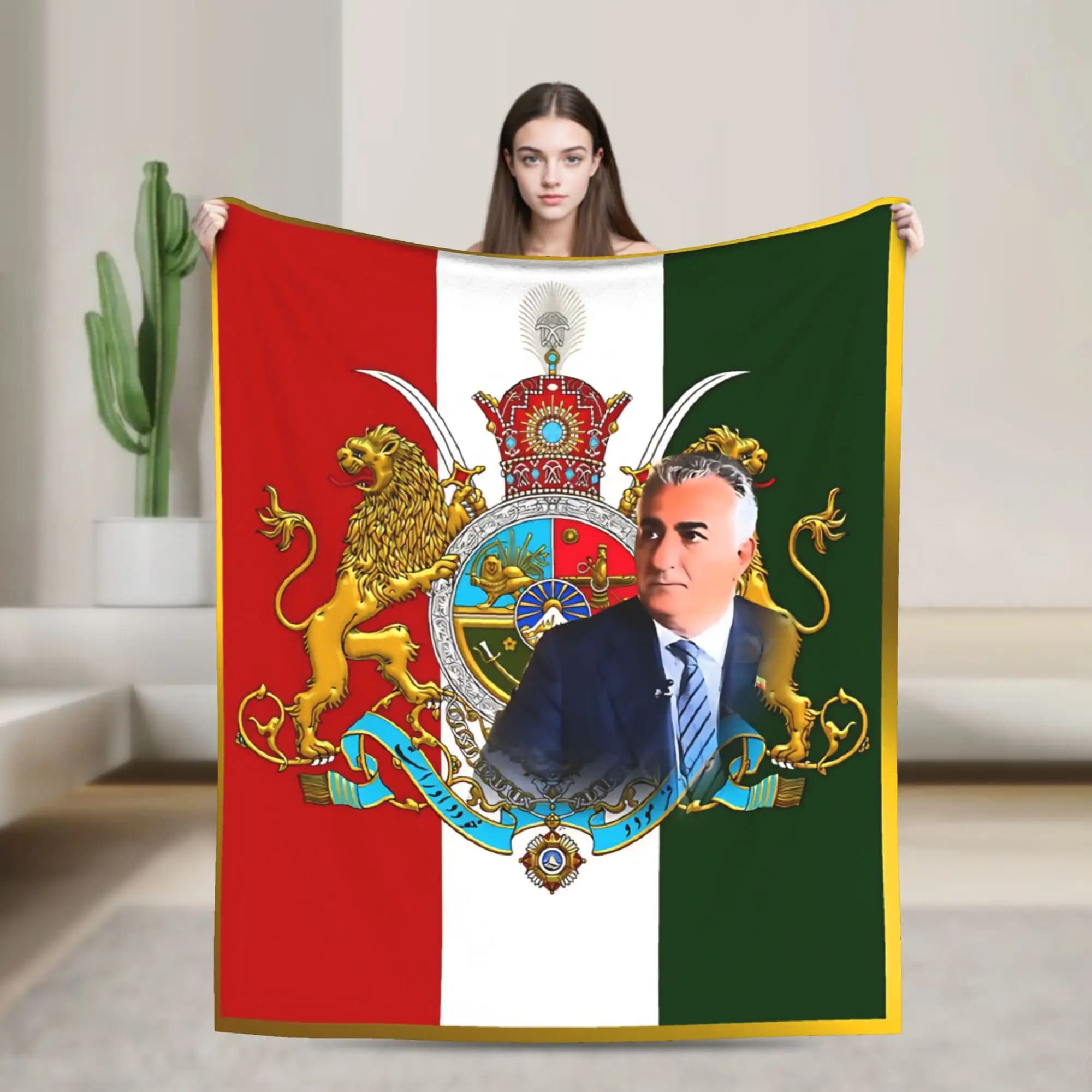 Covers Super Soft King Reza Pahlavi, Plaid in Plush for Children and Boys, Flannel Cover for Living, Cover
