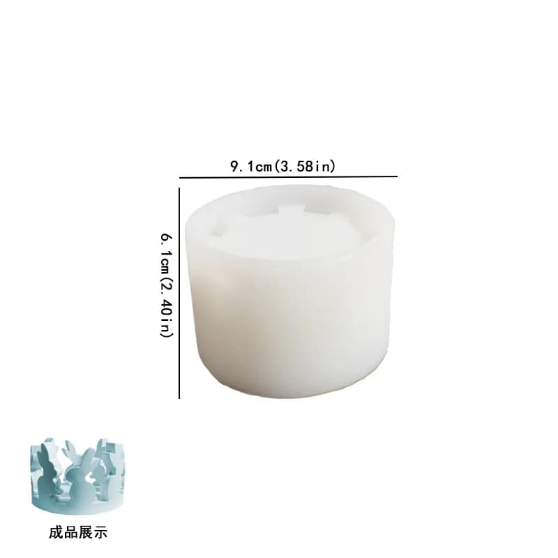 Stampo in Silicone per Portacandele a Forma di Coniglio Pasquale, Stampo per Candeliere a Forma di Casa Cava per Candele Tealight, Stampi per Colata in Cemento, Gesso e Resina, Decorazione