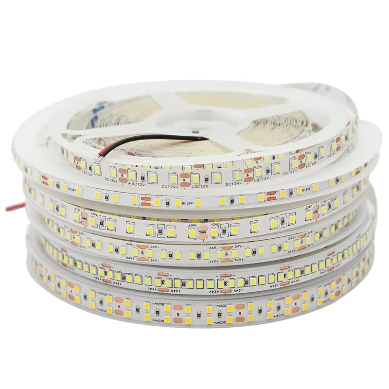 Strisce LED 12V 24V Autoadesive, 120 LED 8mm 2835, Spettro Completo, Alta Luminosità, Nastro LED Flessibile per Decorazione Casa e Camera da Letto