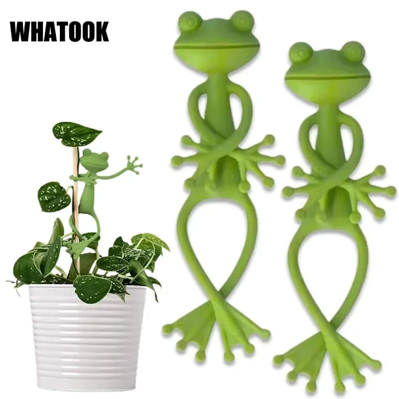1/2/5 pezzi a forma di rana per piante, cavo riutilizzabile, filo per piante da giardino, vite, fiore, clip per verdure, supporto flessibile regolabile