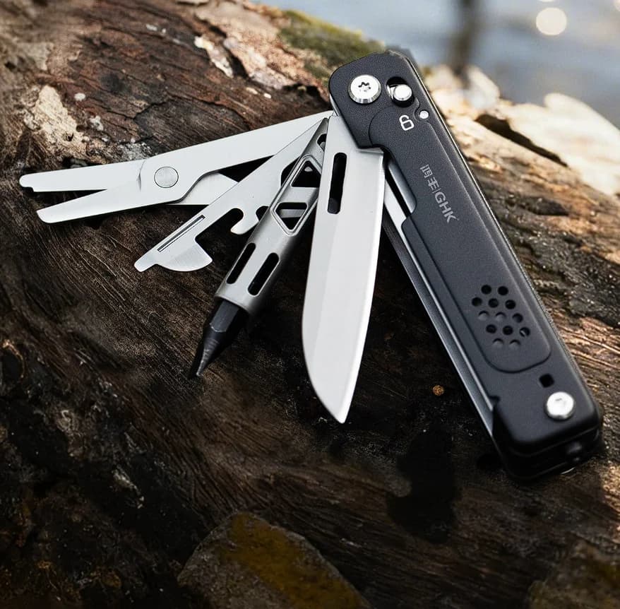 Grand Harvest GHK17AS Multi-Tool Multifunzione | Attrezzo EDC per Campeggio all'Aperto Multiuso Pieghevole Portatile con Forbici