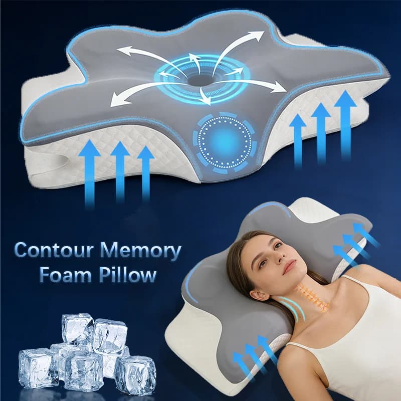Cuscino in Memory Foam per il Sollievo dal Dolore Cervicale, Ergonomico e Ortopedico, Supporto per il Collo per Chi Dorme su un Fianco, Schiena o Stomaco, Idea Regalo