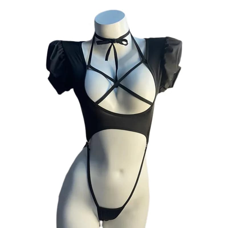 Lingerie Sexy Trasparente Intera, Lingerie Erotica con Apertura all'Inguine, Teddies, Body, Costume Erotico, Pigiama, Abito Esotico