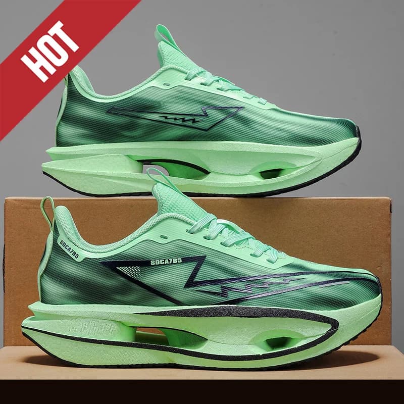 Scarpe da Corsa Ammortizzate con Piastra in Carbonio per Maratona, Traspiranti e Leggere, Sneakers Atletiche Antiscivolo Comode per Uomo e Donna
