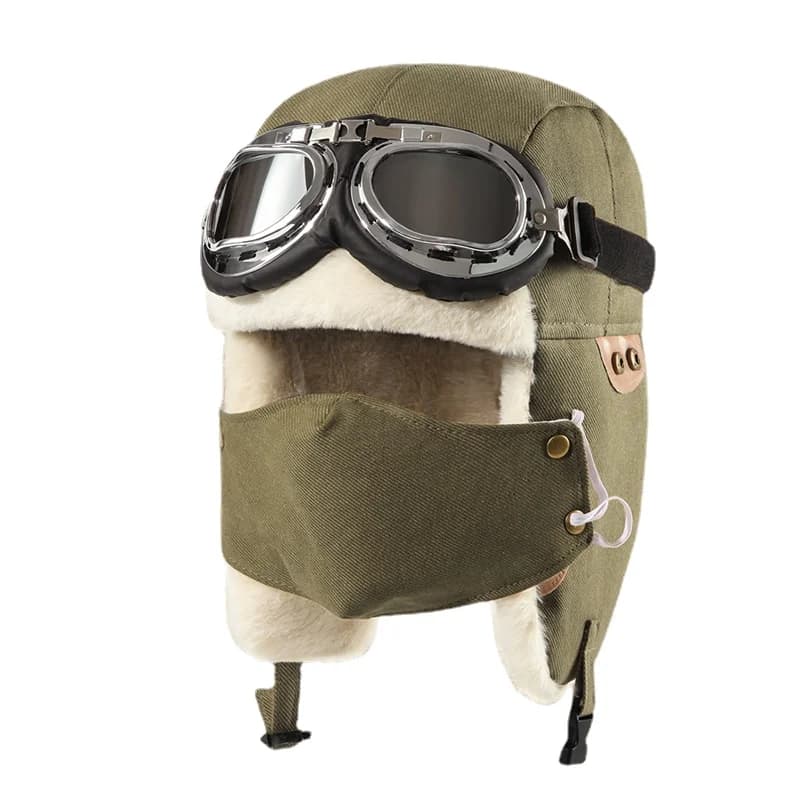 Inverno Peluche Paraorecchie Aviatore Bomber Cappello Maschera Occhiali Sci Equitazione Ciclismo Neve Addensare Caldo Berretto di Cotone Occhiali Donna Antivento