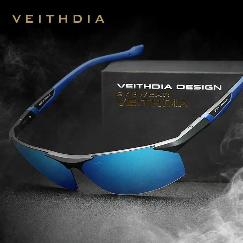 VEITHDIA occhiali da sole da uomo alluminio magnesio polarizzato rivestimento blu specchio occhiali da sole accessori per occhiali da uomo all'aperto 6589