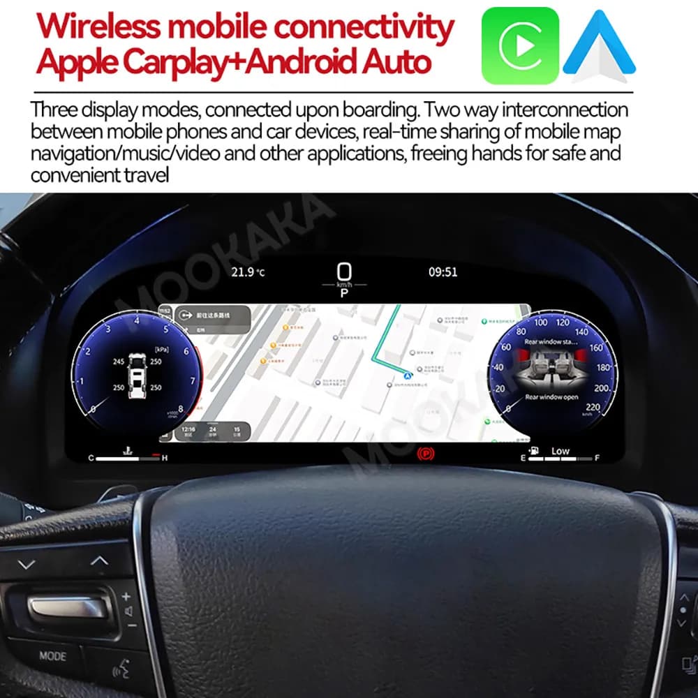 12.3 Inch Car dashboard Auto Gauge For Toyota Alphard 2015~2022 Car Instrument Digital Cluster Panel Linux system Speed Meter