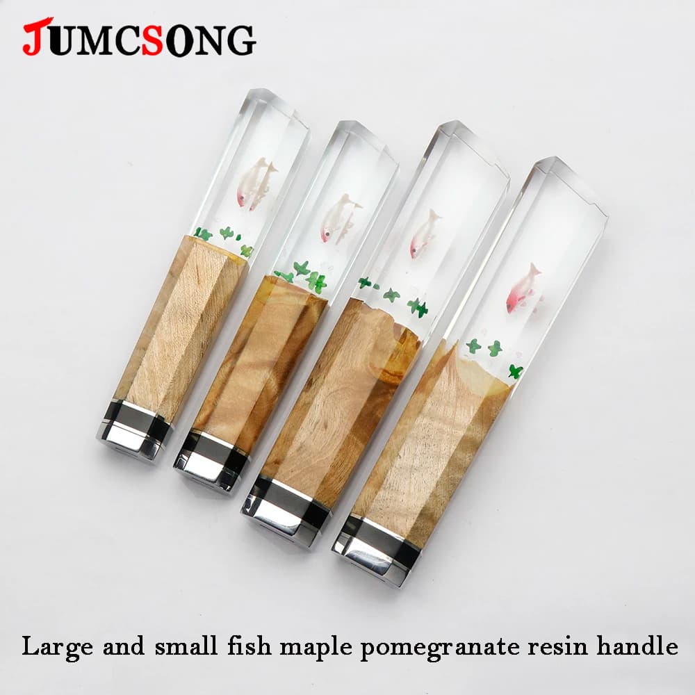 JUMCSONG Kitchen Knife Handle DIY Assembly Kiritsuke Knife Chef Knife And Utility Knife Accessories Semi Finished Maple Handle