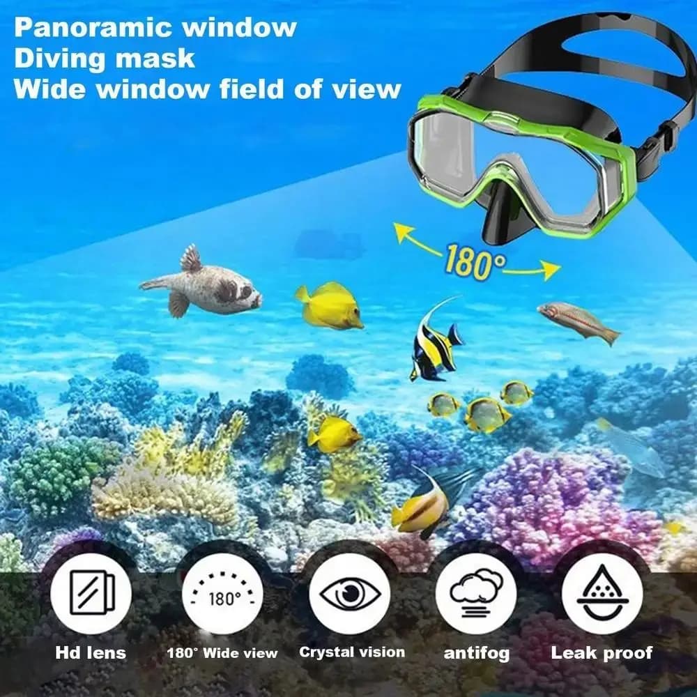 Occhialini da Nuoto in Vetro PC con Copertura per il Naso, Cinturino in PVC, Occhialini da Snorkeling Anti-Perdita d'Acqua, Colori Vivaci, Maschera Subacquea per Bambini