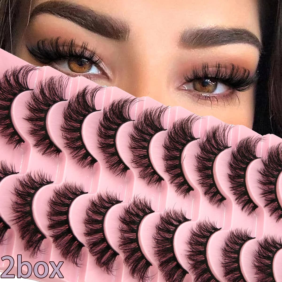 New 20 Paia di Ciglia Finte in Visone 3D Soft and Voluminous, Ciglia Finte Natural Fatte a Mano