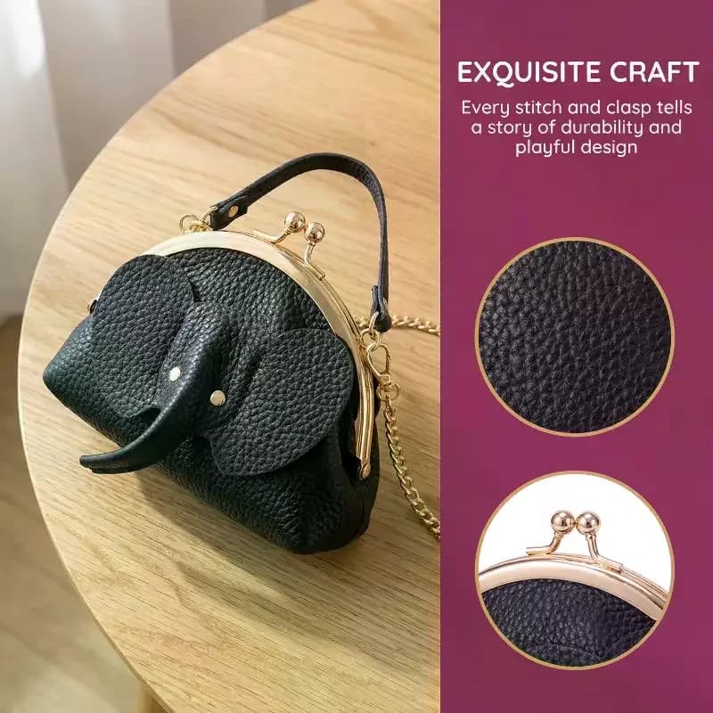 1 Pezzo Borsa a Tracolla Mini in Pelle con Chiusura a Bacio, Portamonete di Lusso, Piccola Borsa a Tracolla con Catena a Elefante per Donna