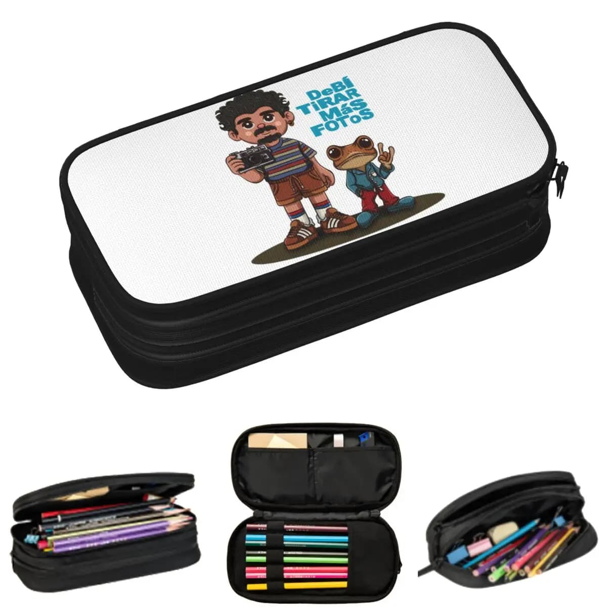 Astuccio per matite DTMF Bad Bunny Tour Sapo Concho Toad per studenti, scatola portapenne, borsa per matite, astuccio grande con ampio spazio di archiviazione