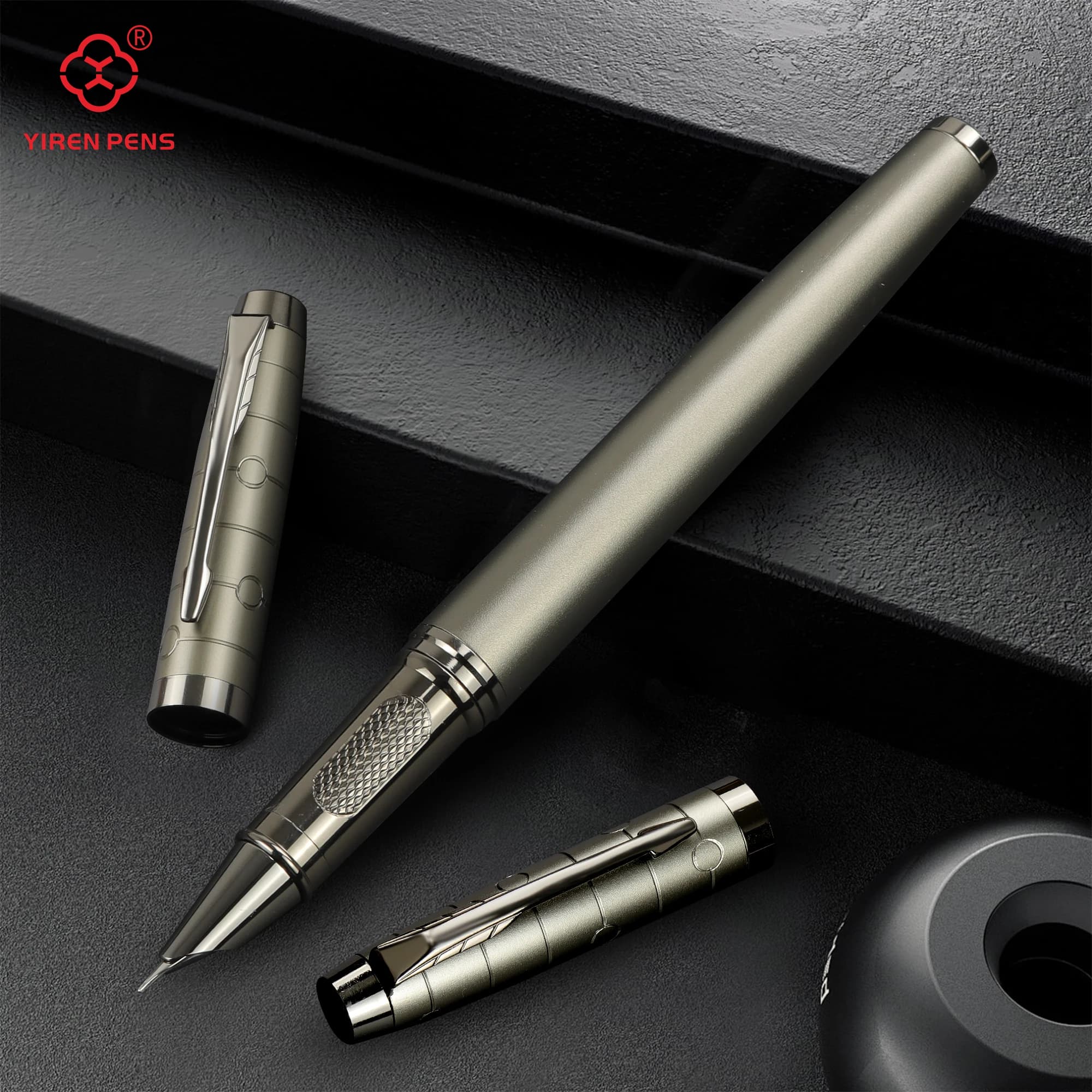 1 PC fountain pen, elegant and robust, mechanical sensation, metallic touch, luxury pen, professional metal gun barrel pen, gift