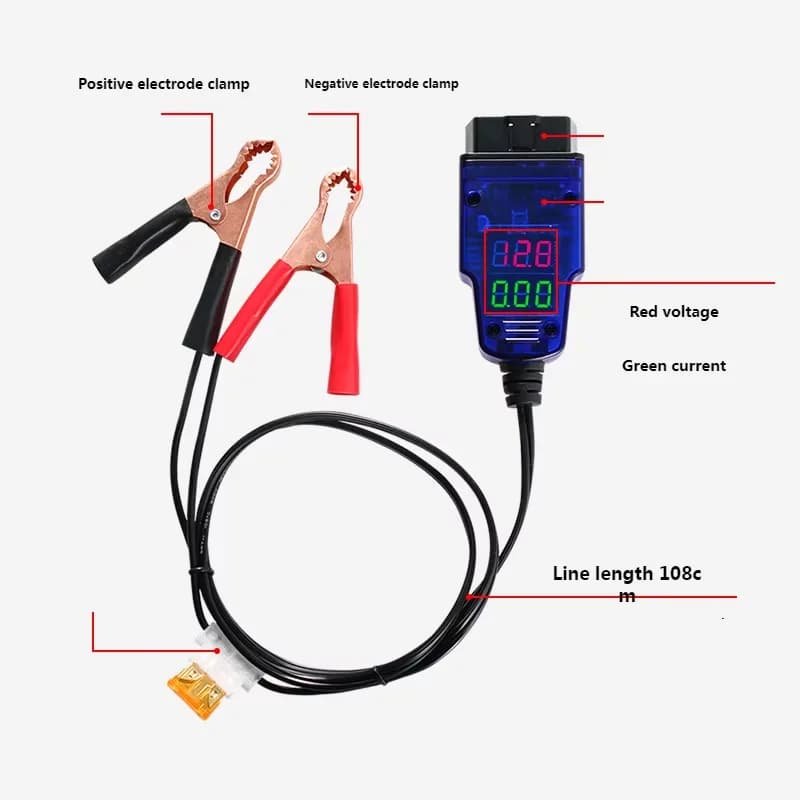 Nuovo 2026 Connettore ECU Auto, Strumento Salvamemoria ECU Batteria, Spina Elettrica di Emergenza, Salvamemoria OBD2 con Visualizzazione Voltaggio e Corrente