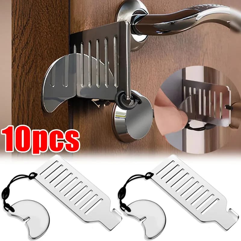 Portable Travel Door Lock Punch-Free Hotel Apartment Security Door Lock Punch-Free Portable Door Stopper Travel Anti-Theft Lock