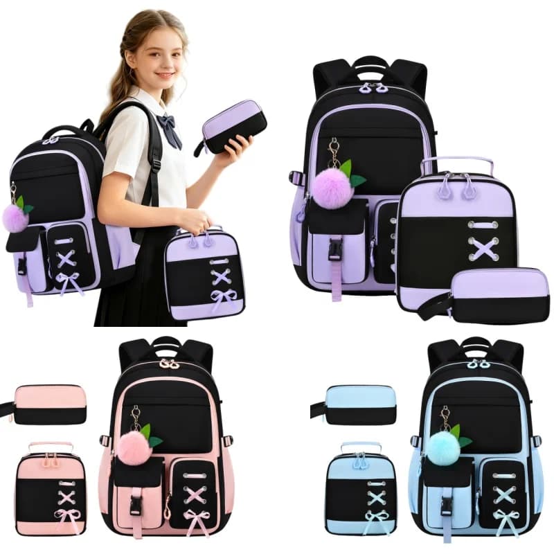 Backpack For Women Lightweight Large Capacity Backpack Lunch Bag Pencil Case Set For High School College Students Backpack 45cm