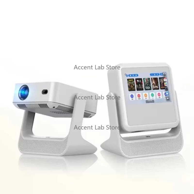 Proiettore Wifi6 con controllo touch a doppio schermo Proiettore portatile 1080P 350 Proiettore 4K per esterni domestico con messa a fuoco automatica a luce LED