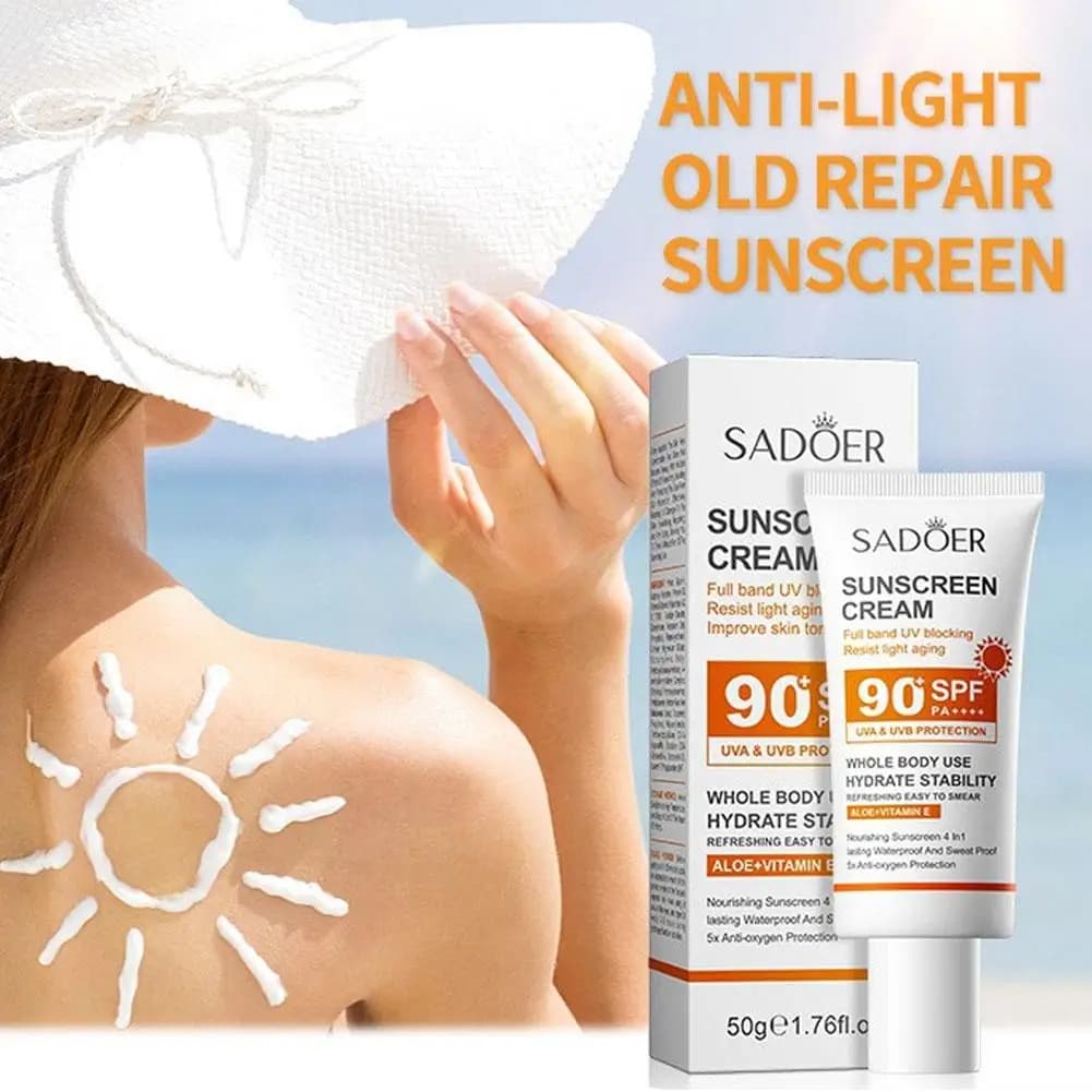 Facial Body Sunscreen Cream SPF 90+ PA++++ Sunblock Skin Protective Cream Anti Sun UV Protector Solar Skin Protective Sunblock