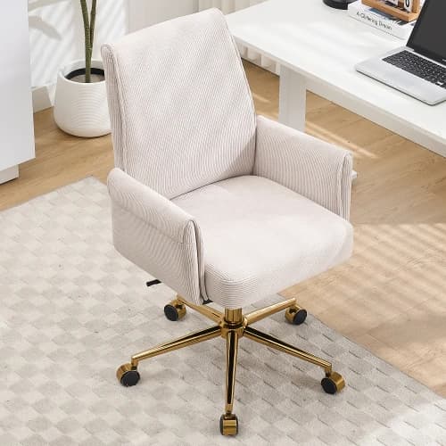 # Sedia da ufficio moderna con schienale medio e regolabile in altezza, cuscino in tessuto a righe, scelta ergonomicamente eccellente per lavorare e studiare