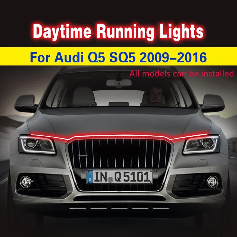 1PCS DRL Per Audi Q5 SQ5 2009-2016 LED DRL Luci di marcia diurna Luce diurna Lampada fendinebbia Universale Auto Atmosfera Lampade 12v