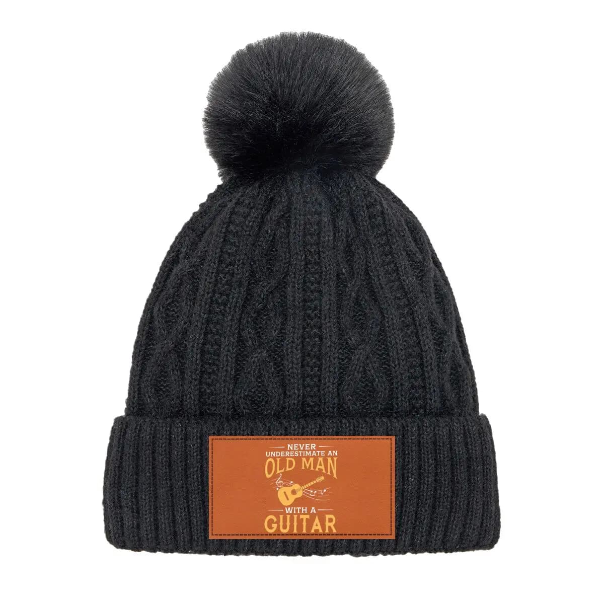 Vecchio chitarra arte testo nuovo addensare pelliccia pom berretti lavorati a maglia cappello femminile peluche invernale