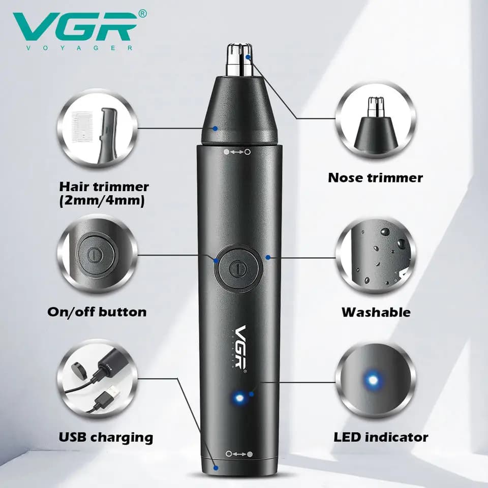 2in1 Trimmer for dry and wet nose for men and women Face Body Barba Grooming Trimmer for electric eyebrows Rechargeable ear cleaner