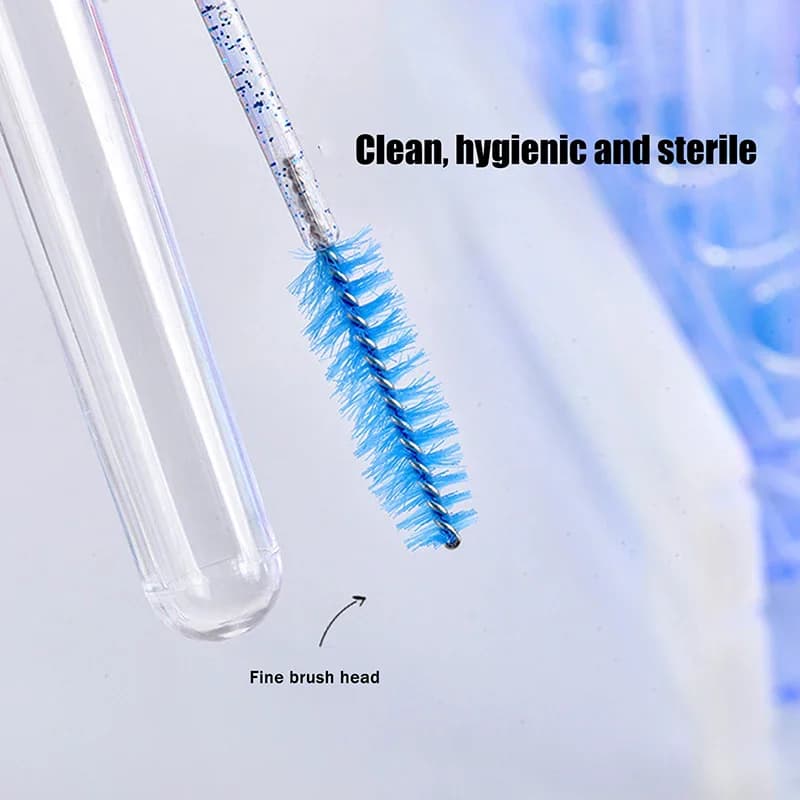 1 Mascara Applicator with Colorful Fiocco and Crystals, Eyebrow and Eyebrow Brush, Makeup Tools