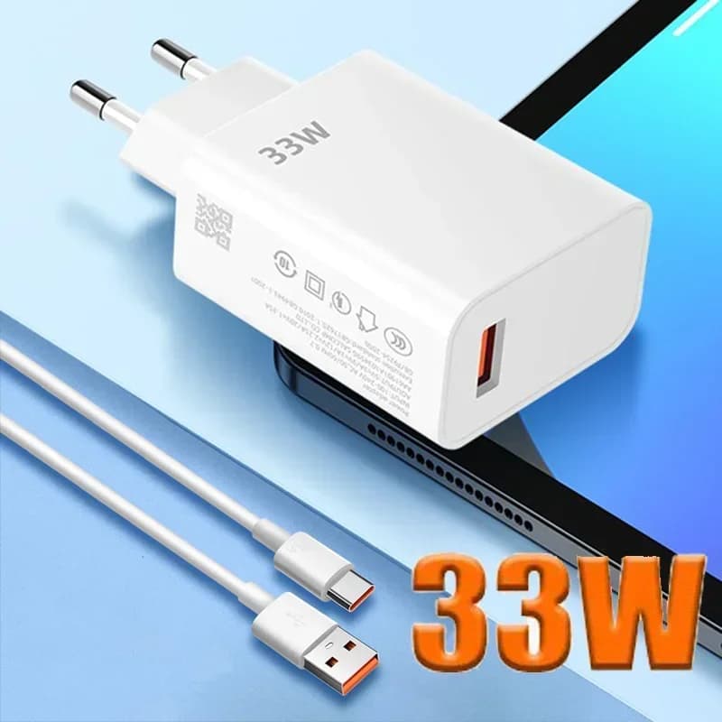 Caricatore USB Ricarica rapida QC3.0 33W Adattatore di alimentazione a ricarica rapida rapida per Xiaomiormi 14 Huawei Samsung S24 Carica per telefono cellulare