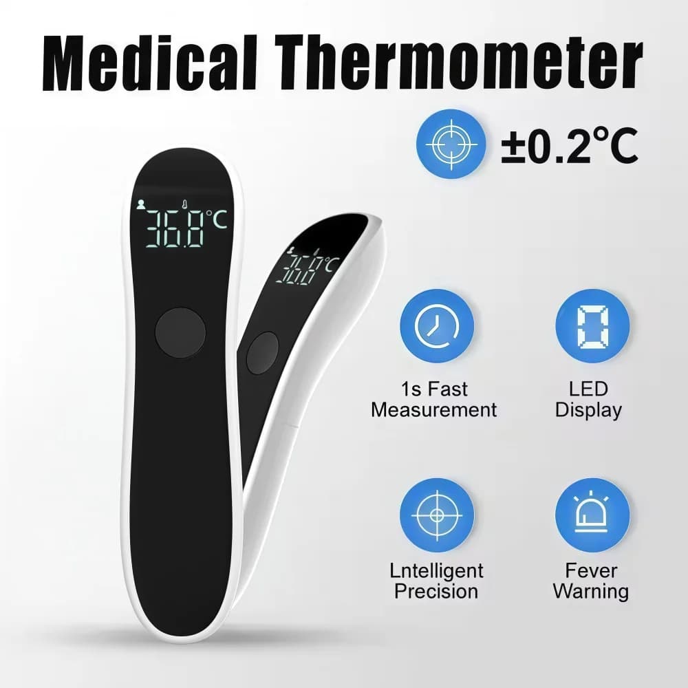Digital thermometer for front, contactless, clinical accuracy, contactless body temperature meter, adult and children's fever