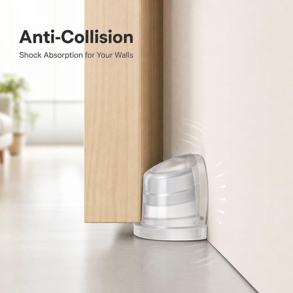 New Punch‑Free Rubber Door Stop No‑Drill Turtle‑Shape Door Stopper for Bathroom Glass Security Door