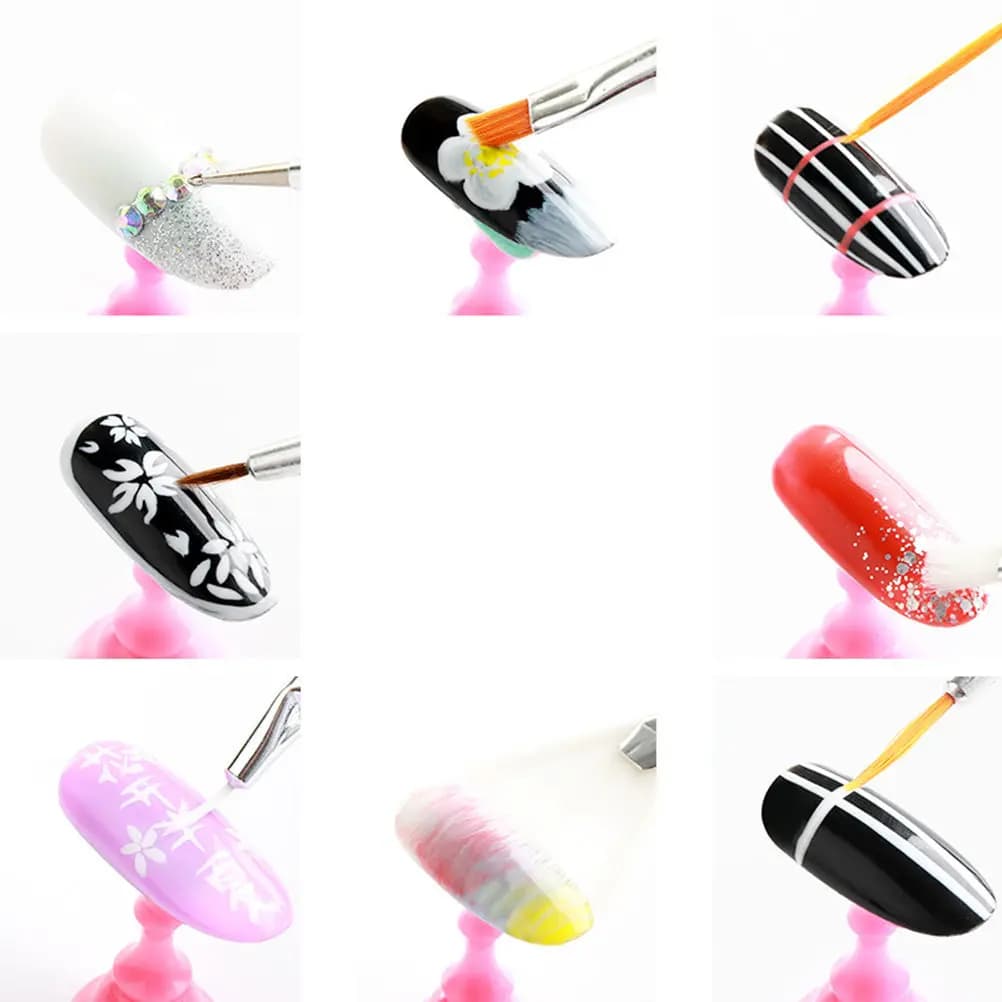 Set of 20 Professional Nail Art Brushes, Top Line Drawing Tools, for Manicure and Nail Painting, with Silicone Tips for Detailed Reasons