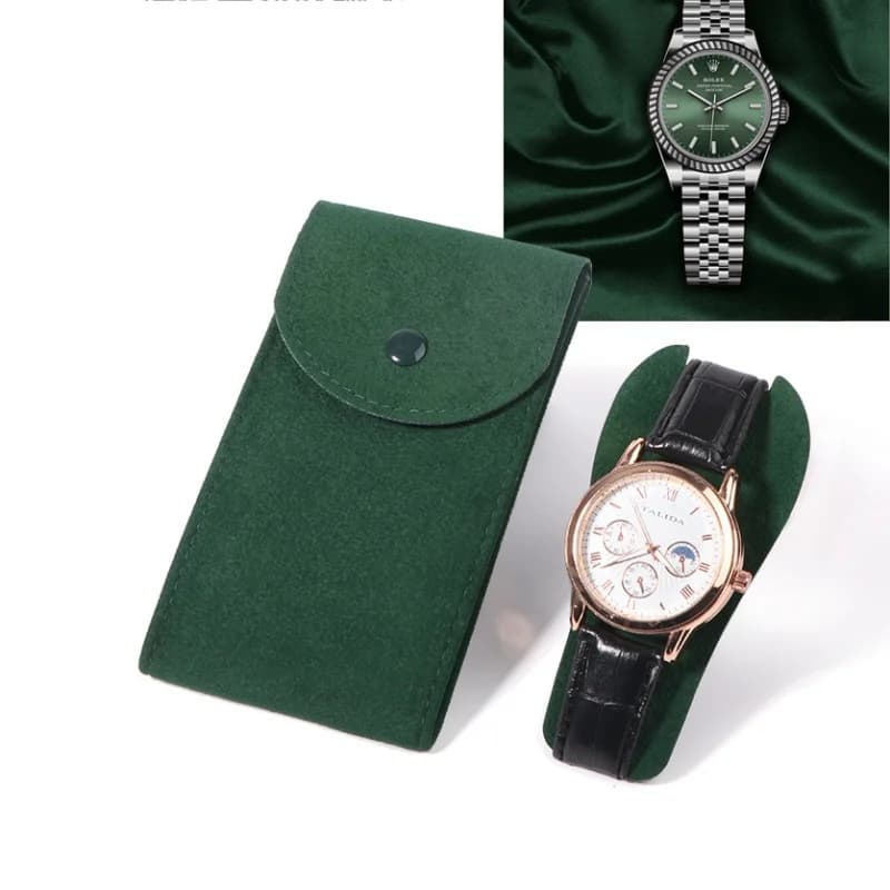 Borsa per orologio portatile regalo Pressa antiurto in velluto con design a scatto Scatola per gioielli Custodia per orologio Custodia per orologio Display per orologio singolo