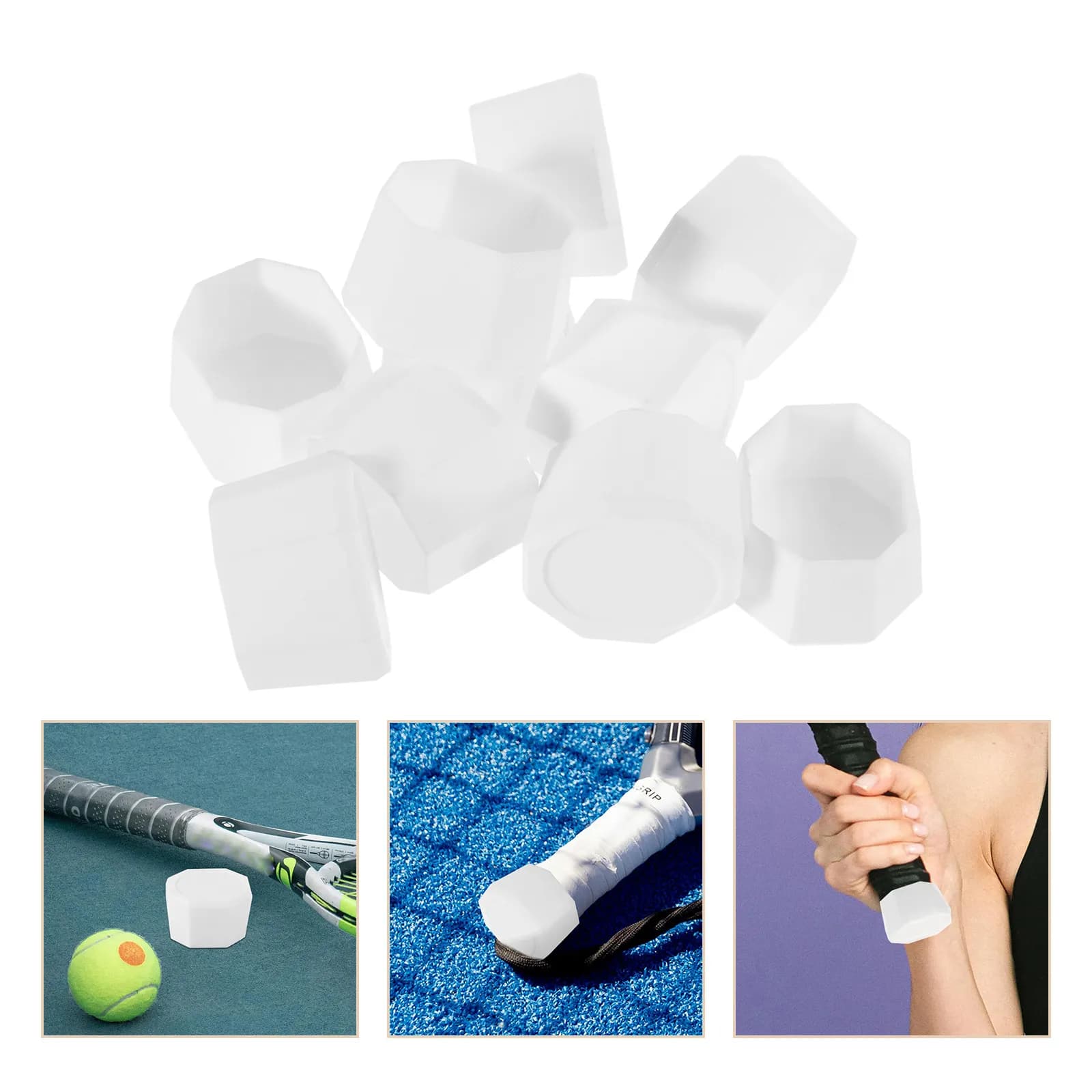 10 Pezzi Coperture Terminali per Manici di Racchette da Tennis, Protezioni Assorbenti e Comode per Tennis e Pickleball