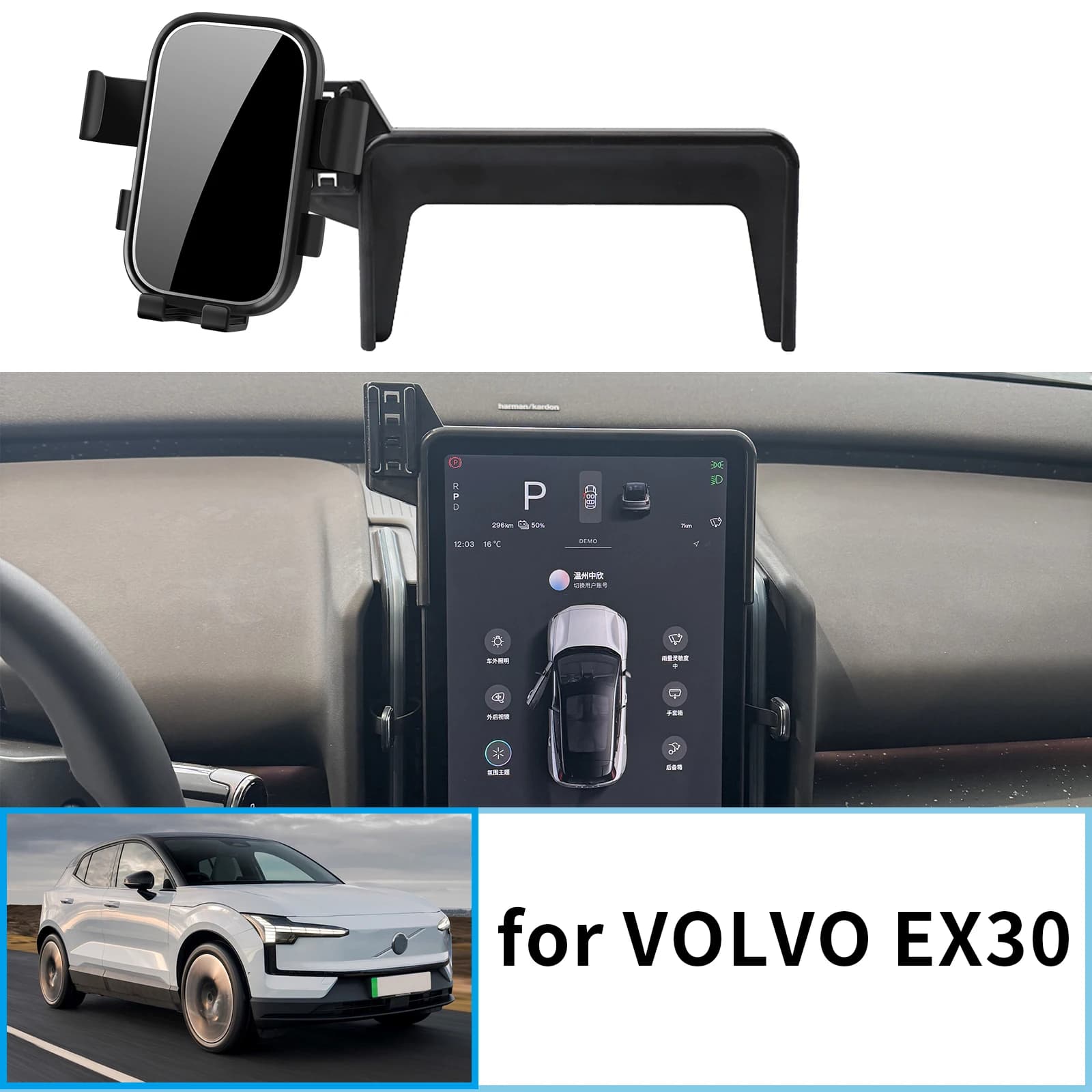 Per VOLVO EX30 2024 2025 2026 Accessori Supporto per telefono cellulare per auto Staffa GPS Supporto di navigazione Auto
