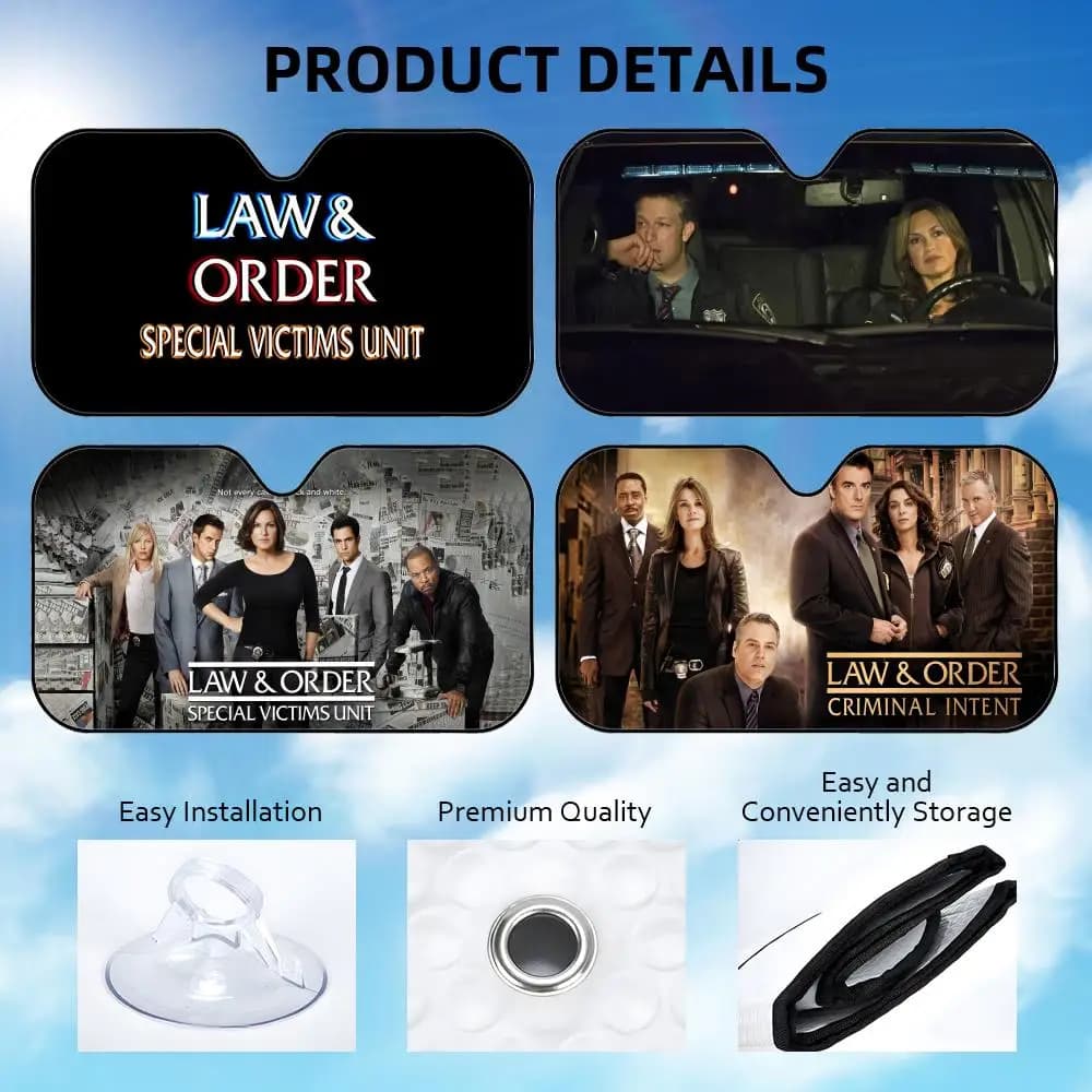 Parasole L-Law And O-Order riutilizzabile in lamina di alluminio per parabrezza auto, protezione UV, copertura isolante dal calore
