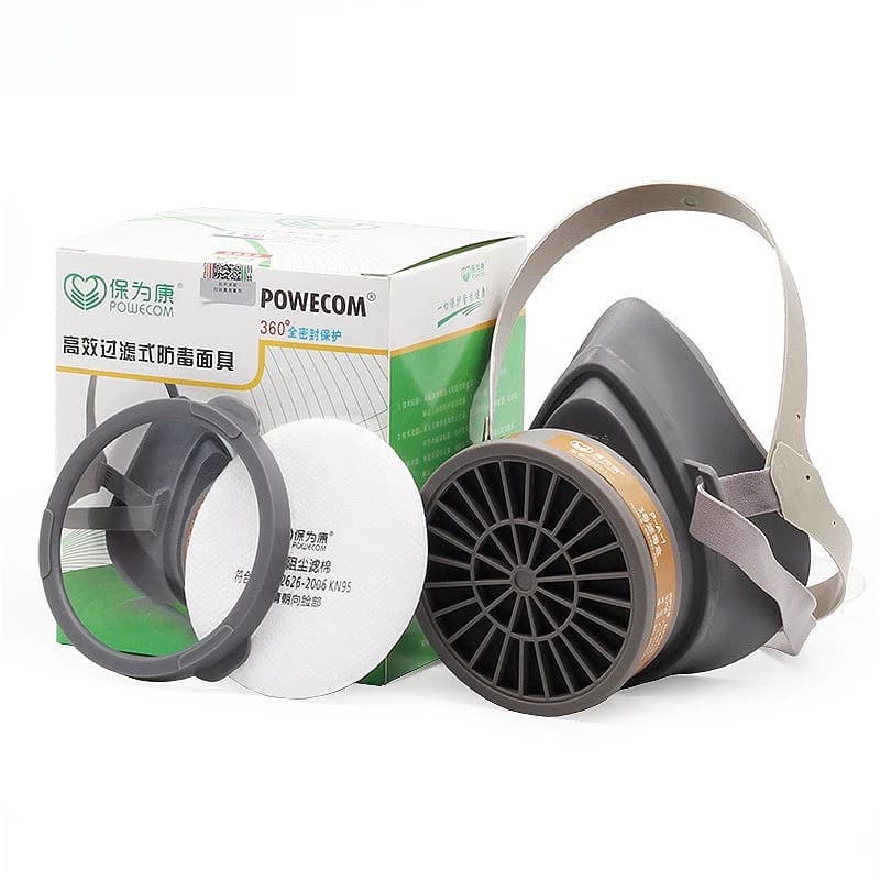 Maschera Protettiva di Sicurezza, Respiratore Antigas e Antipolvere, Maschera Integrale Antiappannamento con Filtro per Saldatura Industriale e Verniciatura a Spruzzo