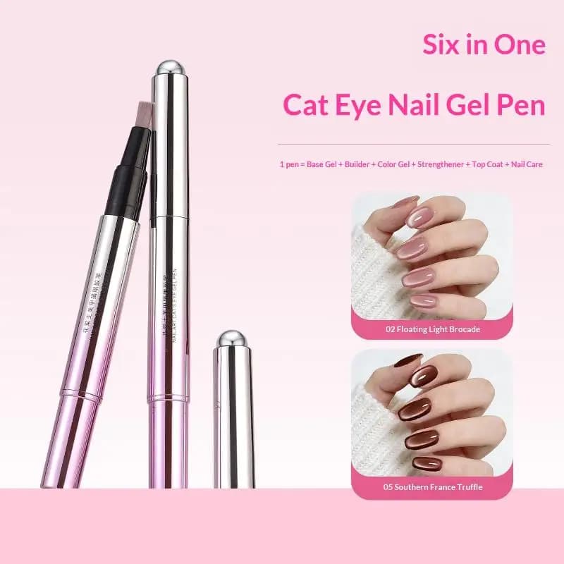 6 In 1 Cat Eye Gel Pen Magnificent Nail Art Polish With Magnetic Bead Perfect For DIY Nail Enthusiasts