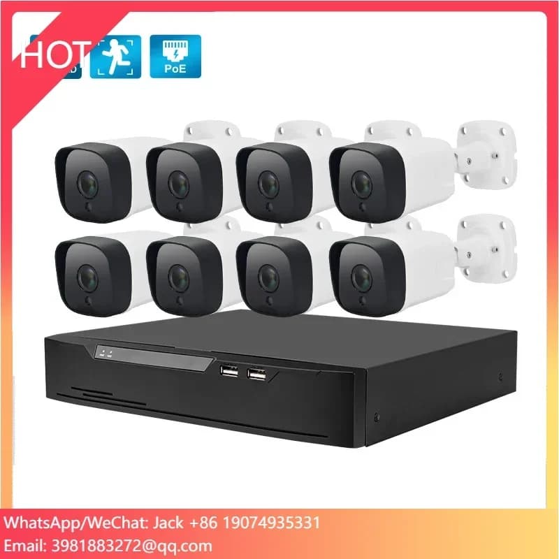 HD 1080p 4MP 5MP 8MP Security Camera System 4ch 8ch 16ch POE NVR Camera Kit Set 4 8 16 channels IP CCTV video surveillance system