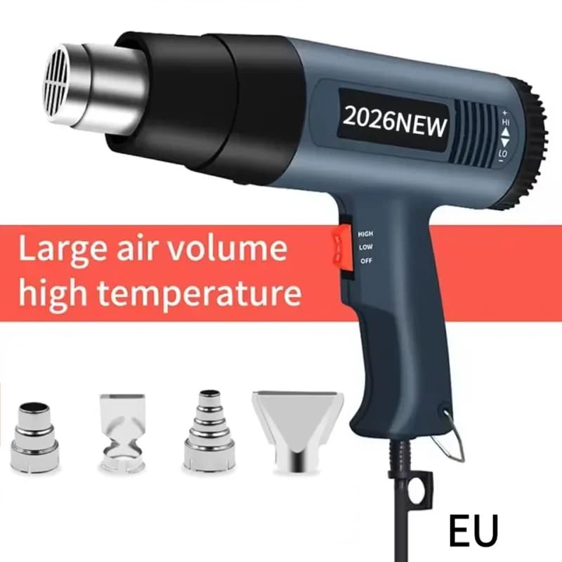 Nuova Pistola Termica Professionale 2000W 60-600°C (Modello 2026) ℃ Per il fai da te, la rimozione della vernice, la termoretrazione del PVC e l'uso domestico