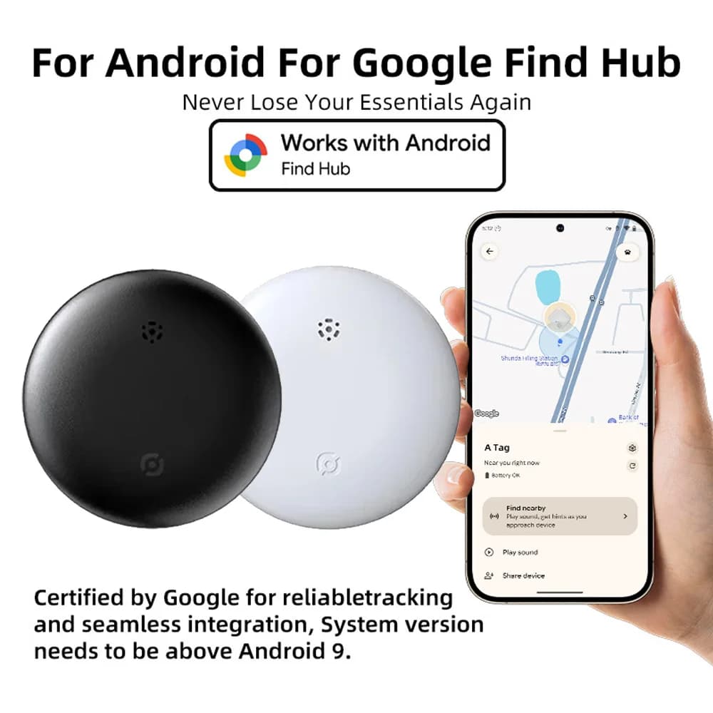 Tracker Tags Bluetooth Item Finder Compatible with Google Find Hub APP ( Android Only) Waterproof for Luggage, Bags Wallets Keys