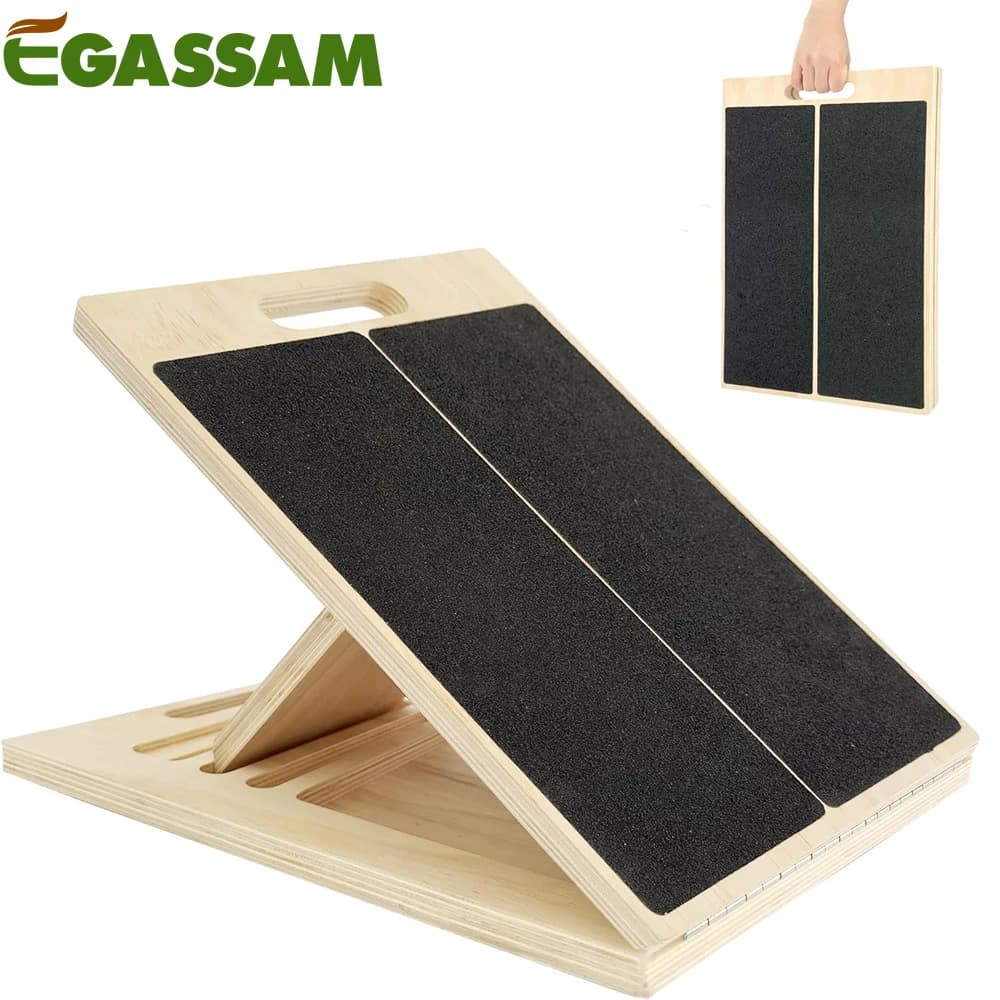 1 Pezzo Tavola Inclinata Regolabile per Stretching Polpacci - Tavola Inclinata Portatile in Legno, Stretcher per Polpacci, Supporto per Caviglia, Tallone e Gambe
