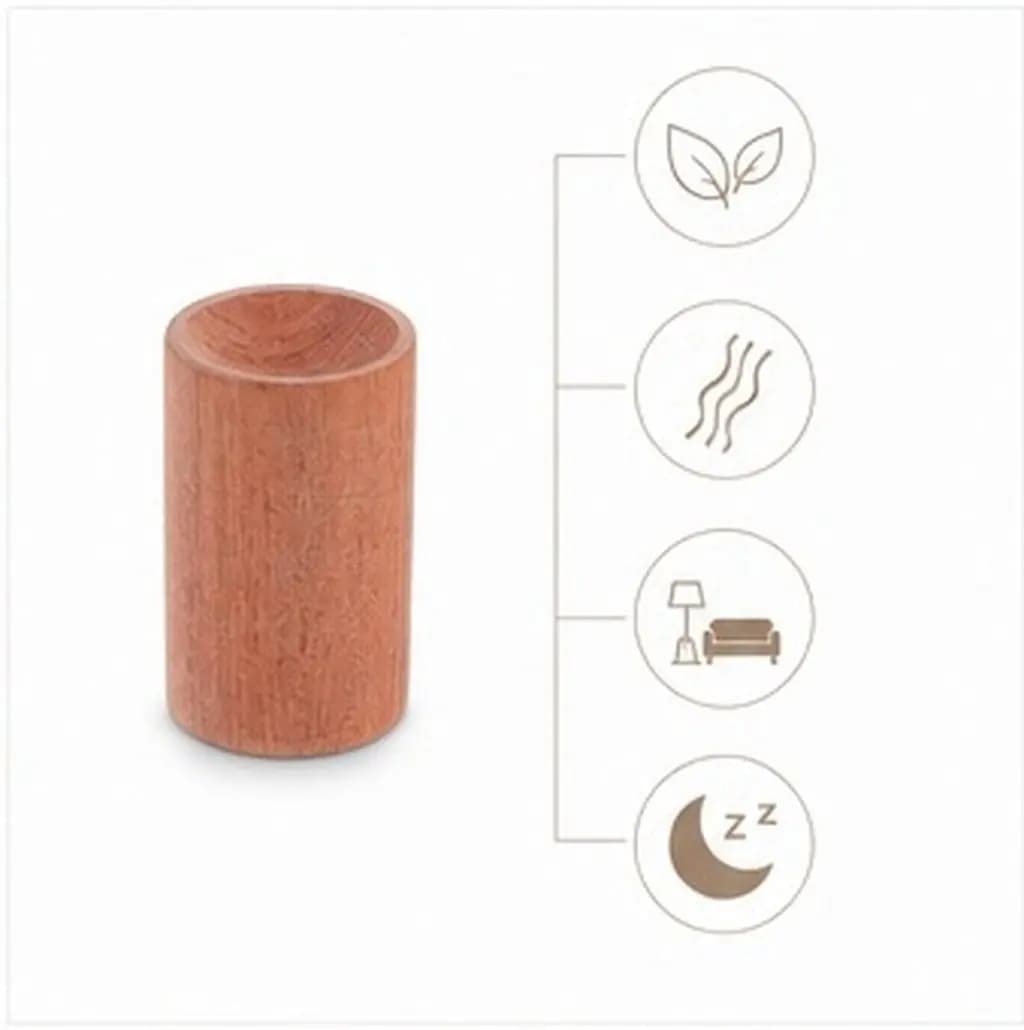 3Pcs Premium Wooden Essential Oil Diffuser Natural Aroma Diffuser for Desk Shelf Bedroom Living Room Stress Relief Sleep Aid