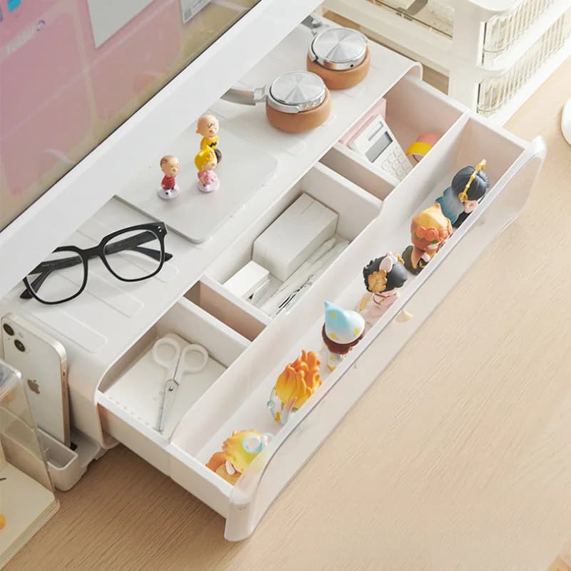 Multifunctional Monitor Support, Desk Organizer with Storage compartment, Office and Home shelf