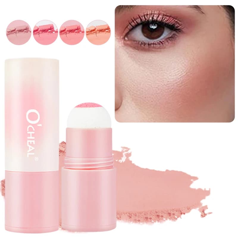 Blush Stick Brightening Contour Powder Shadow fard Waterproof Eyes & lip Cheek Tint Beauty Blush Stick Sponge Makeup Cosmetics