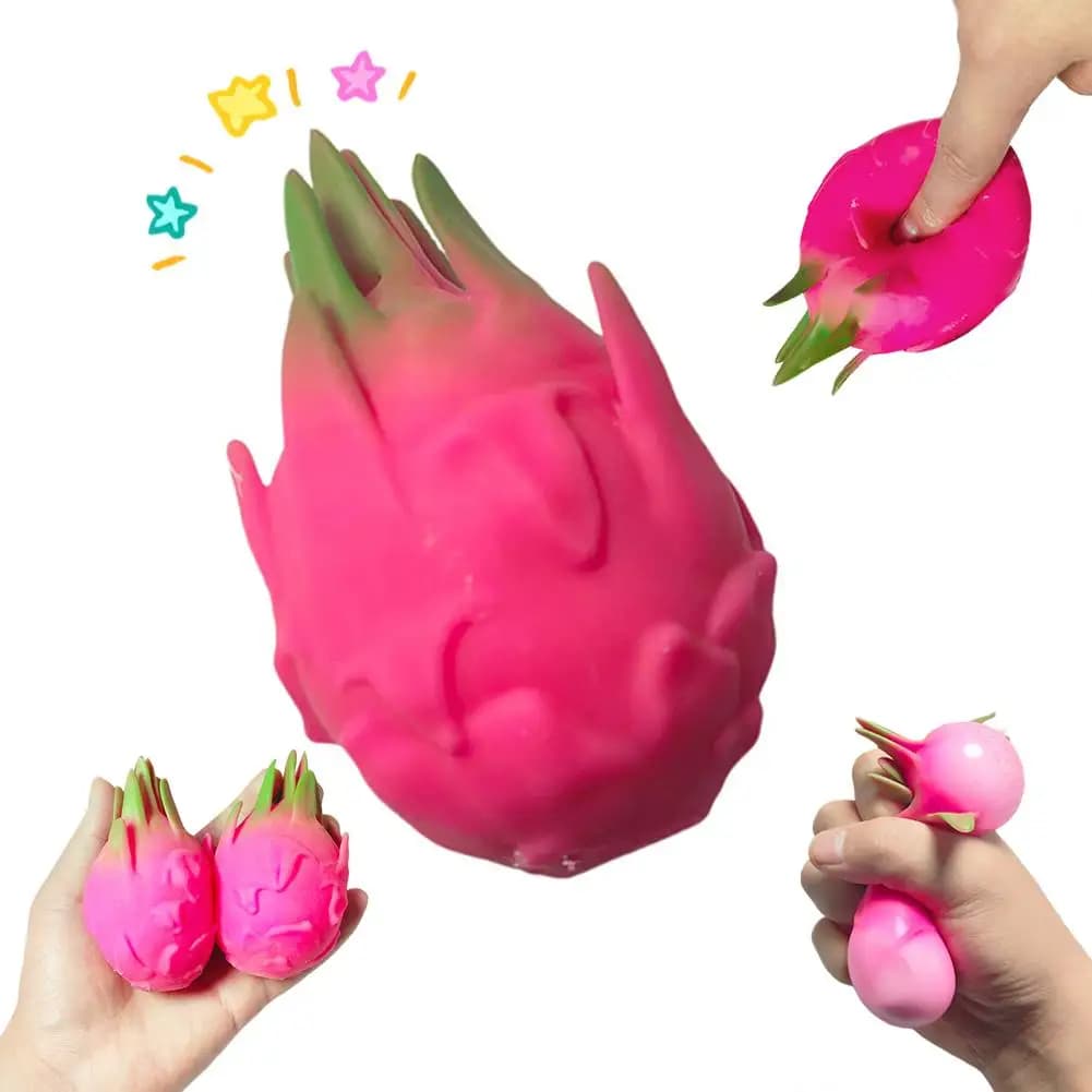 Palla Squishy a Forma di Frutta del Drago, Giocattolo Antistress Sensoriale, Simulazione di Frutta, Palline da Spremere per Bambini